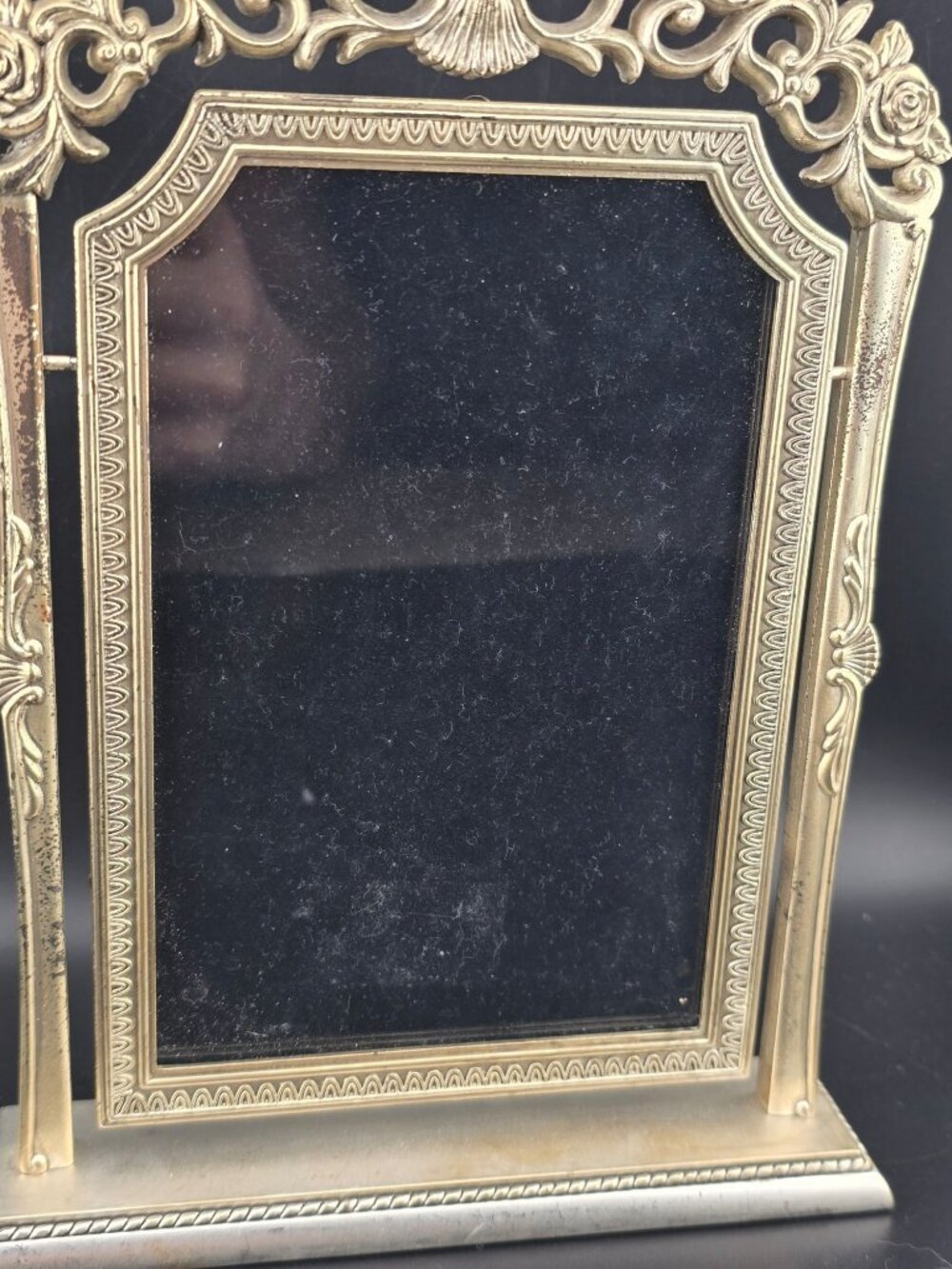 Vintage Victorian Metal Swing Picture Frame Ornate Rose Design - 8" x 5" READ - Picture 9 of 15